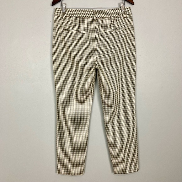 WHBM Elle Slim Ankle Pants Women’s Size 8 Houndstooth Comfort Stretch Career Tan - Picture 8 of 12